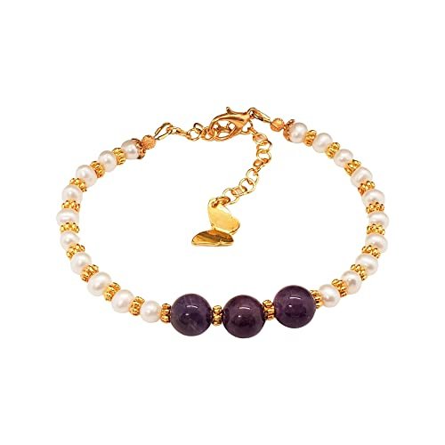 Pearl Bracelet ~ Freshwater Pearls & Gemstone Bracelet ~ Birthstone Jewelry Trending Now ~ Handmade Jewelry Gifts for Her ~ Beaded Bracelet