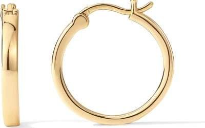 PAVOI 14K Gold Plated 925 Sterling Silver Post Lightweight Hoops | 20mm – 30mm Earring | Gold Hoop Earrings for Women