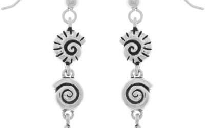 Jewelry Trends Sterling Silver Seashell and Starfish Long Dangle Earrings