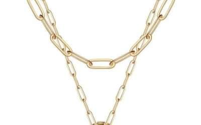 M MOOHAM Dainty Gold Necklace for Women – 14K Solid Gold Over Layering Necklaces for Women Cute Hexagon Letter Initial Necklaces for Women Gold Layered Necklaces for Women Jewelry Gifts