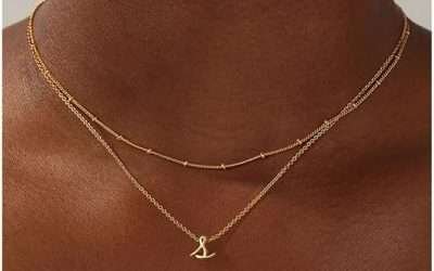 Yoosteel Layered Initial Necklaces for Women Trendy, 14K Gold Plated Letter A-Z Pendant Necklace Tiny Initial Necklace Personalized Monogram Layered Gold Initial Necklaces for Women Jewelry