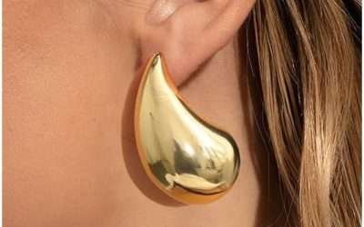 FUNEIA Extra Large Gold Teardrop Earrings for Women Big Gold Silver Chunky Statement Earrings 14K Gold Plated Dainty Small Drop&Dangle Earrings Trendy Dangling Designer Dupes Jewelry 2cm 3cm 4cm