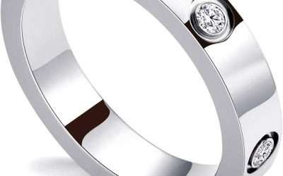 Love Friendship Ring 18K Gold Silver Rose Plated Cubic Zirconia Stainless Steel Promise Ring Wedding Band Jewelry Birthday Gifts for Women