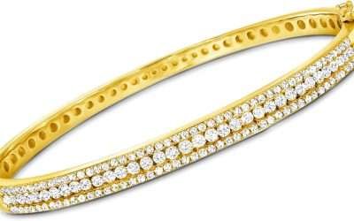 Ross-Simons 2.00 ct. t.w. Diamond Bangle Bracelet in 18kt Gold Over Sterling