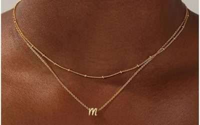 Yoosteel Layered Initial Necklaces for Women Girls Trendy, 14K Gold Plated Letter A-Z Necklace Cute Initial Necklace Gold/Silver Initial Necklace Stack Birthday Gifts for Women Teen Girls Jewelry