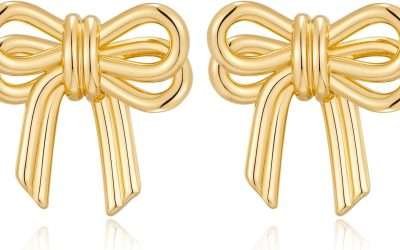 MUYAN Gold Bow Butterfly Stud Earrings Fashion Jewelry for Women