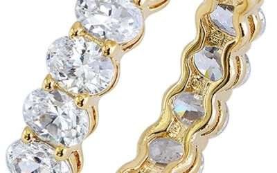 Amazon Essentials 14K Gold Plated Cubic Zirconia Stackable Statement Ring