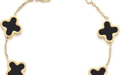 18K Gold Plated Clover Lucky Bracelet for Women Four leaf Bracelets Cute Colorful Bracelets Jewelry Gifts Trendy for Women