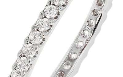 Amazon Essentials Rhodium Plated Single Row Pave Stackable Eternity Ring Size