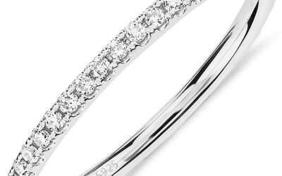 PAVOI 14K Gold Plated Solid 925 Sterling Silver CZ Simulated Diamond Stackable Ring Eternity Bands for Women