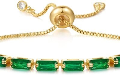 KissYan Tennis Bracelet for Women, 14K Gold Plated Cubic Zirconia Adjustable Slider Bracelets Trendy Jewelry Gift