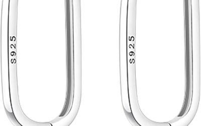 Reffeer 925 Sterling Silver U Hoop Earrings for Women Teens Minimalist Square Hoop Earrings U Huggie Earrings