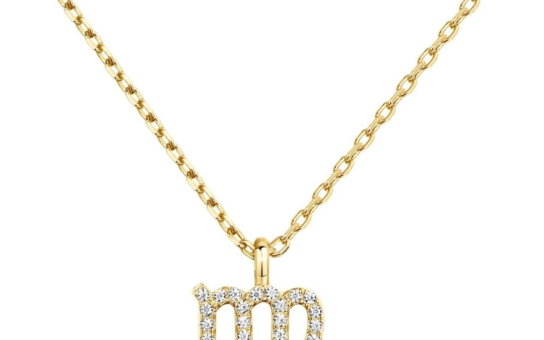 PAVOI 14K Gold Plated Cubic Zirconia Astrology Necklaces for Women – Zodiac Pendant Jewelry Gifts – Zodiac Sign Pendant Necklaces