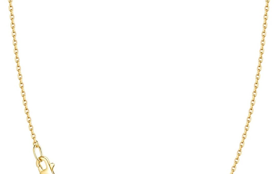 Jewlpire 18k Gold Plated 925 Sterling Silver Chain Necklace for Women, 1.1mm Cable Chains Necklace Thin & Dainty & Sturdy Women’s Chain Necklaces, 14/16/17/18/20/22/24 Inches