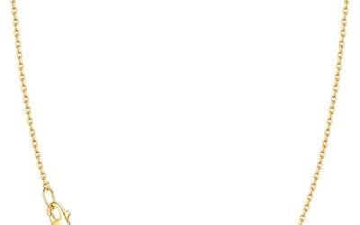 Jewlpire 18k Gold Plated 925 Sterling Silver Chain Necklace for Women, 1.1mm Cable Chains Necklace Thin & Dainty & Sturdy Women’s Chain Necklaces, 14/16/17/18/20/22/24 Inches