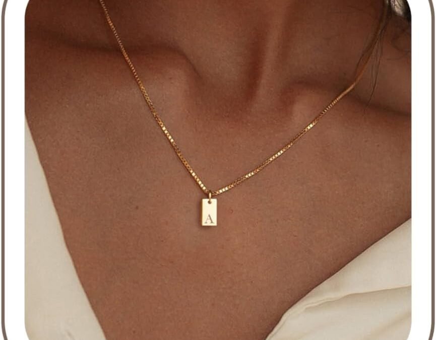 Initial Necklaces for Women 14K Gold Plated Letter Necklace Dainty Waterproof Pendant Necklace Personalized Gifts Trendy Gold Jewelry