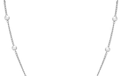 Pearl Necklaces for Women, Dainty 14K Gold/Silver Plated Pearl Necklace Simple White Pearls Choker Necklace Elegant Tiny Small Pearl Necklaces Wedding Jewelry Gift