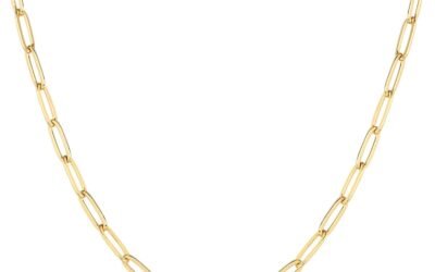 PAVOI 14K Gold Plated Curb Paperclip Box Sphere Bead Snake Herringbone and Figaro Chain Adjustable Necklace