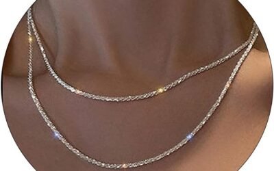 Layered Necklaces for Women Silver Plated Dainty Snake Twist Rope Delicate Layered Necklace Different Length Choker Necklaces Silver Jewelry for Women