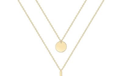 Ava Riley Necklace for Women, 14K Gold-Plated Dainty Choker, Silver Layered Necklaces for Women, Trendy Beach Jewelry