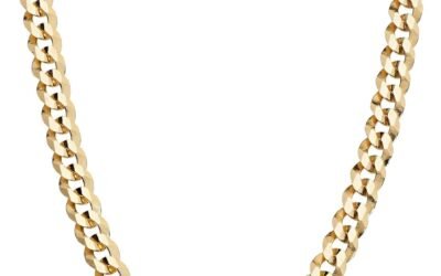 Miabella Italian 18K Gold Plated 925 Sterling Silver 5mm Diamond-Cut Cuban Link Curb Chain Necklace for Women Men, Made in Italy